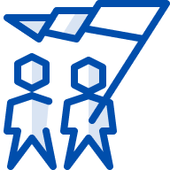 Icon: Business team with flag